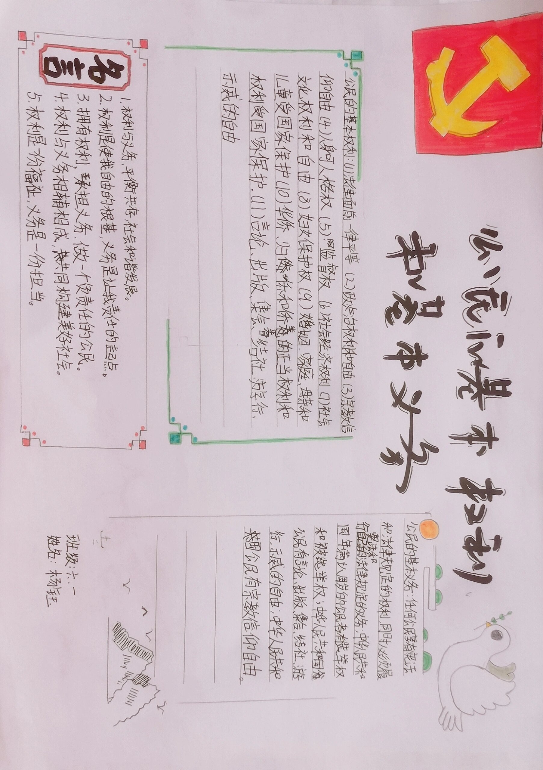 公民的基本权利和基本义务手抄报