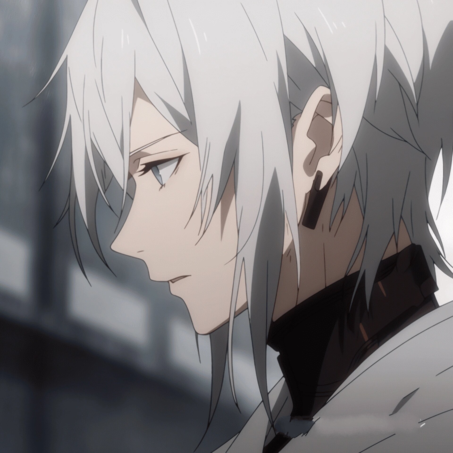 男生头像|动漫男头|冷酷白毛