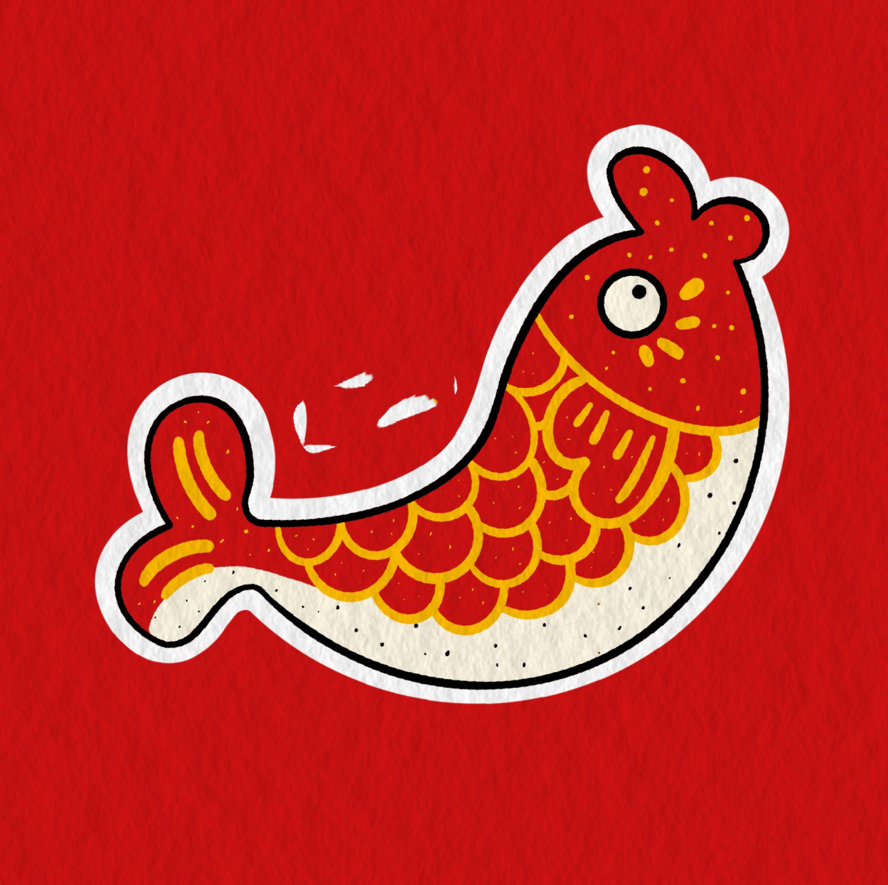 78 一只锦鲤|简笔画教程|绘画教程78右滑 右边看大图哦 新年到,抱