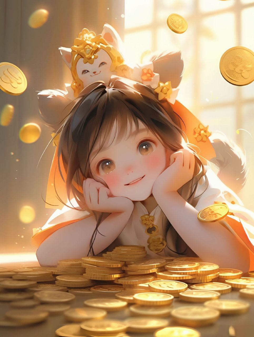 招财可爱女孩头像来喽