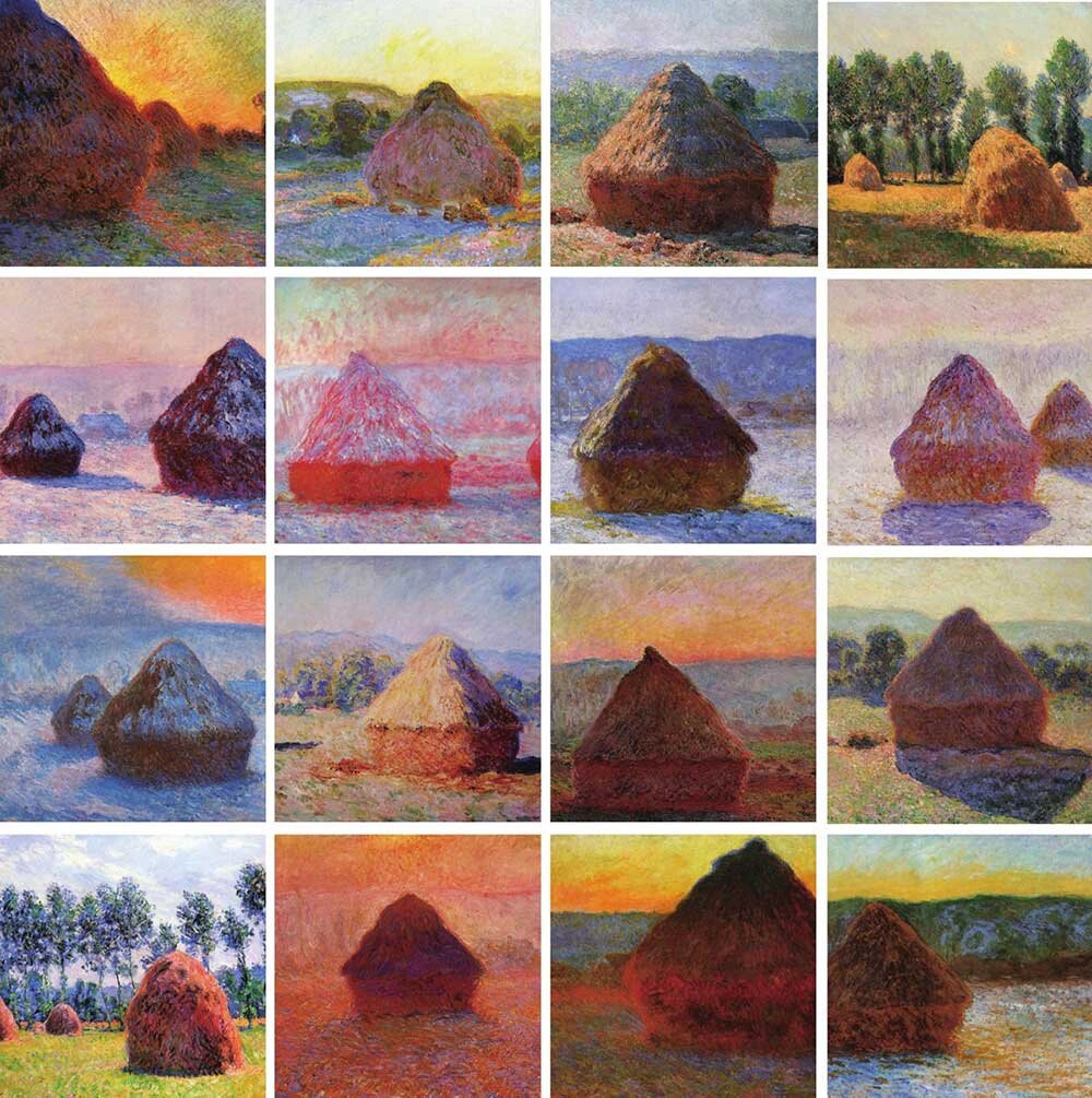 每天认识一幅世界名画 莫奈 #草垛# 这是印象派大师莫奈画的一天之中