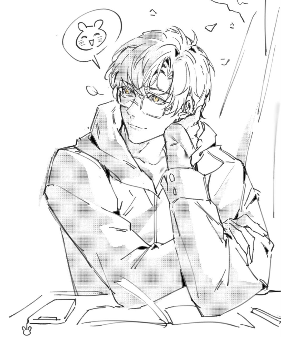 搞搞戴眼镜男大