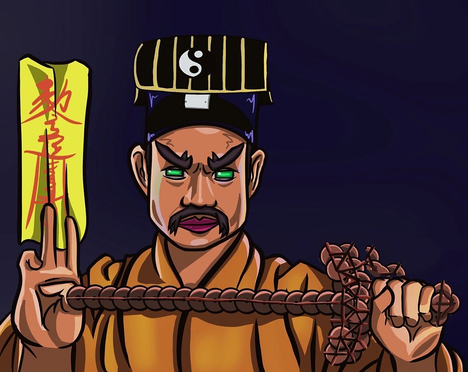 插画头像 |僵尸道长林正英 用我的风格画 林正英 近来一直在回看僵尸