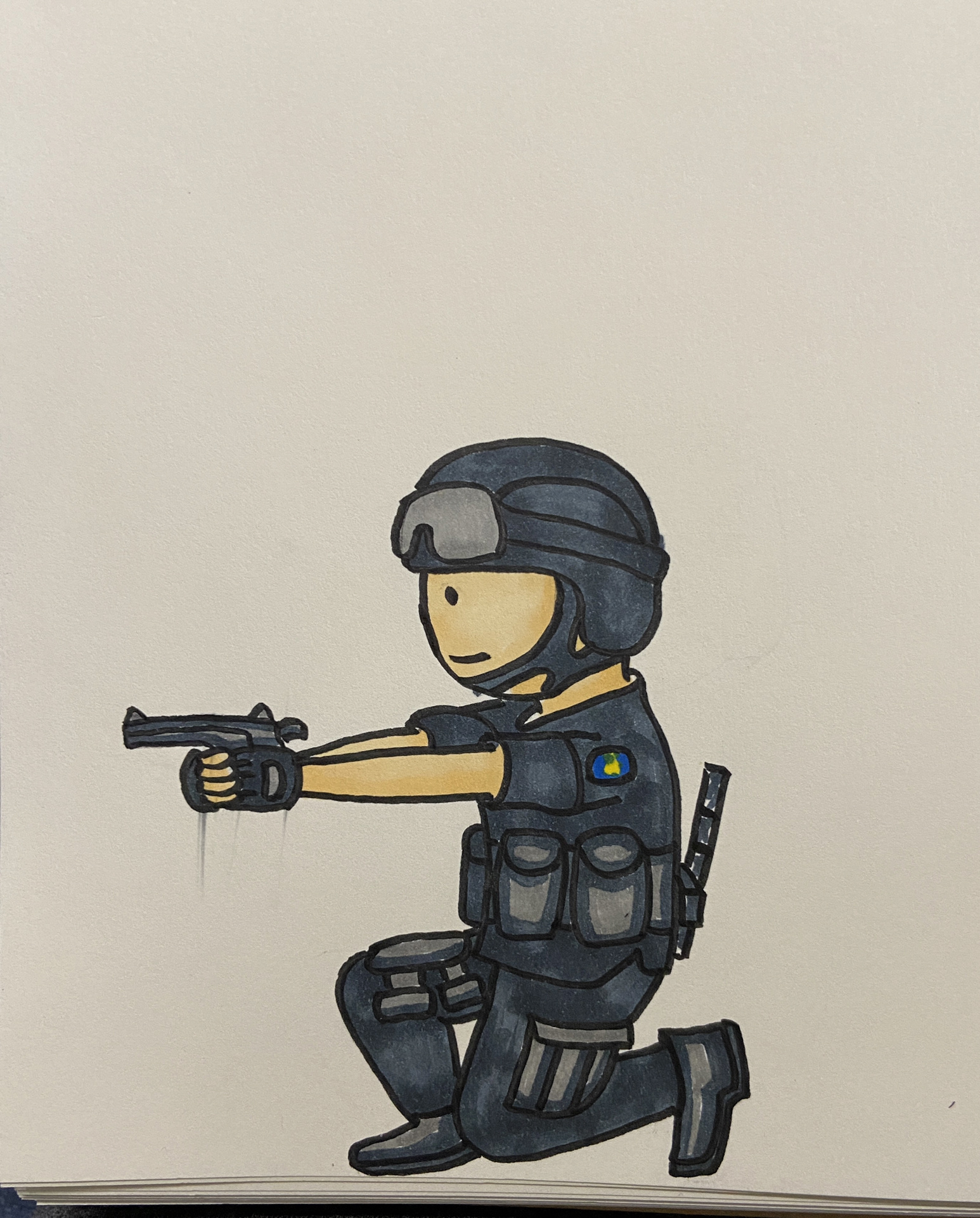 简笔画特警@人生处处是激情的动态