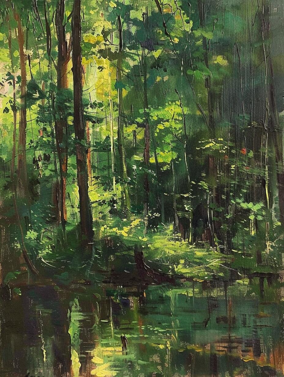 ai油画|森林秘境