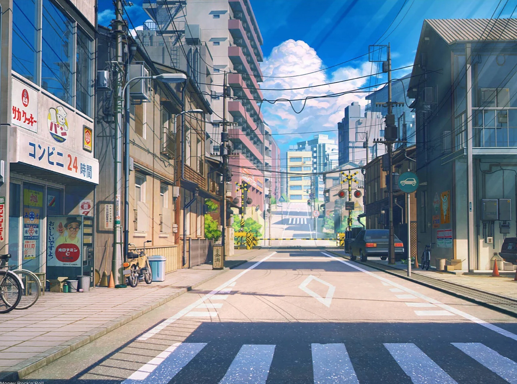 房屋建筑日漫风景背景壁纸图蓝色天空