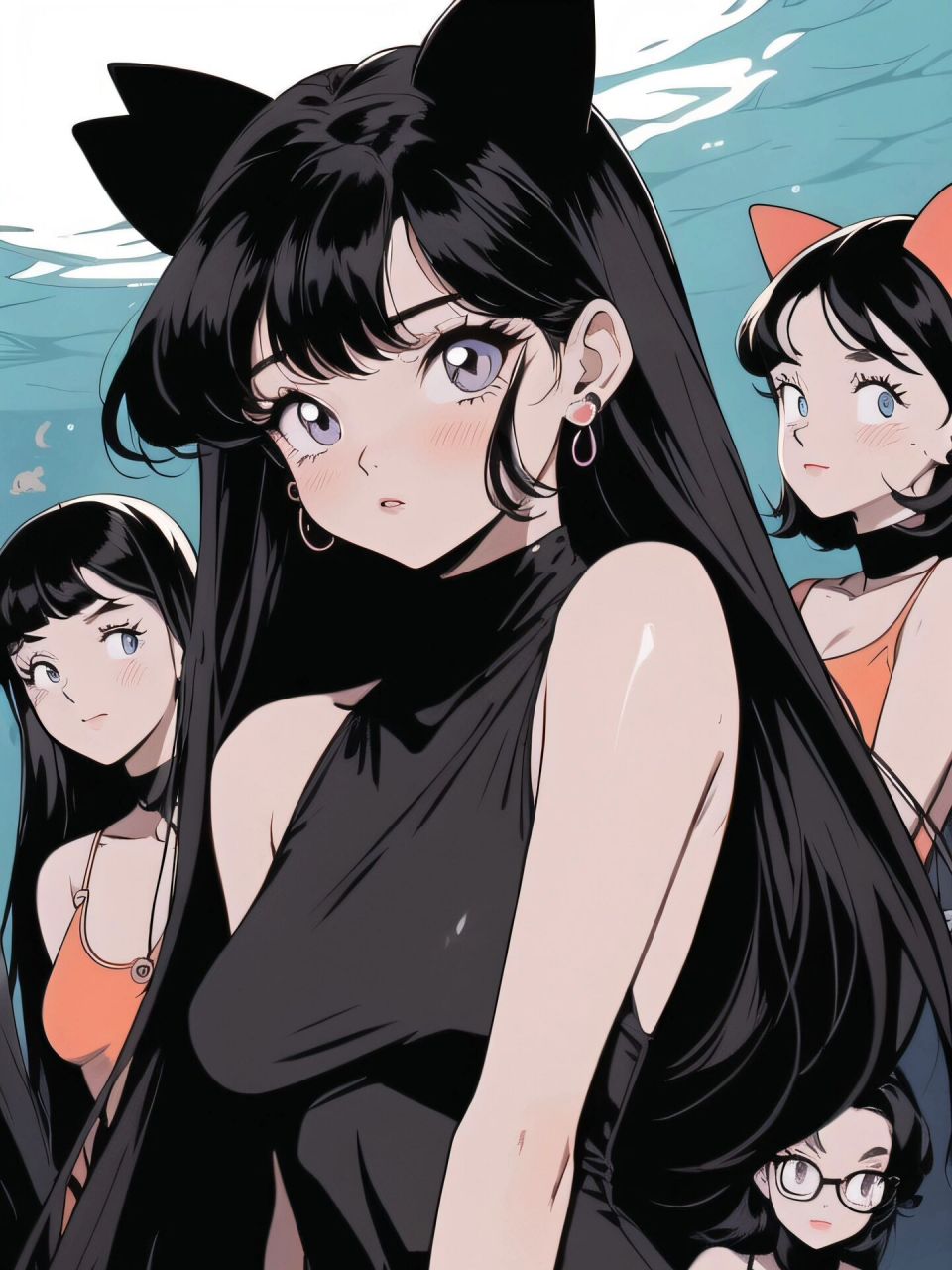 旧漫头像|复古甜酷小姐姐和小金鱼 手机壁纸9:16哦