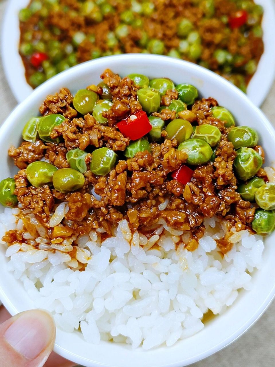 超简单豌豆炒肉末,拌饭吃香晕了6015 91家常小炒豌豆肉末,简单