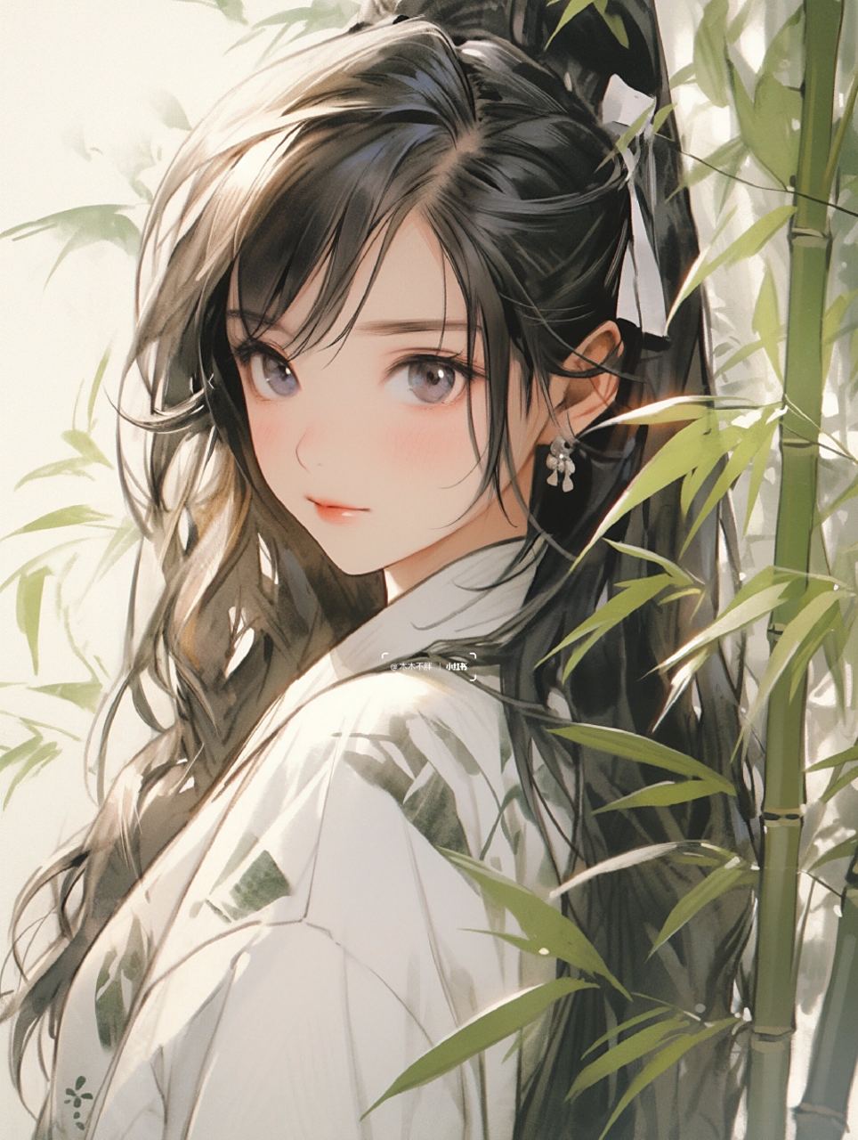 无雨不夏|汉服美女唯美壁纸二次元古风美人 女