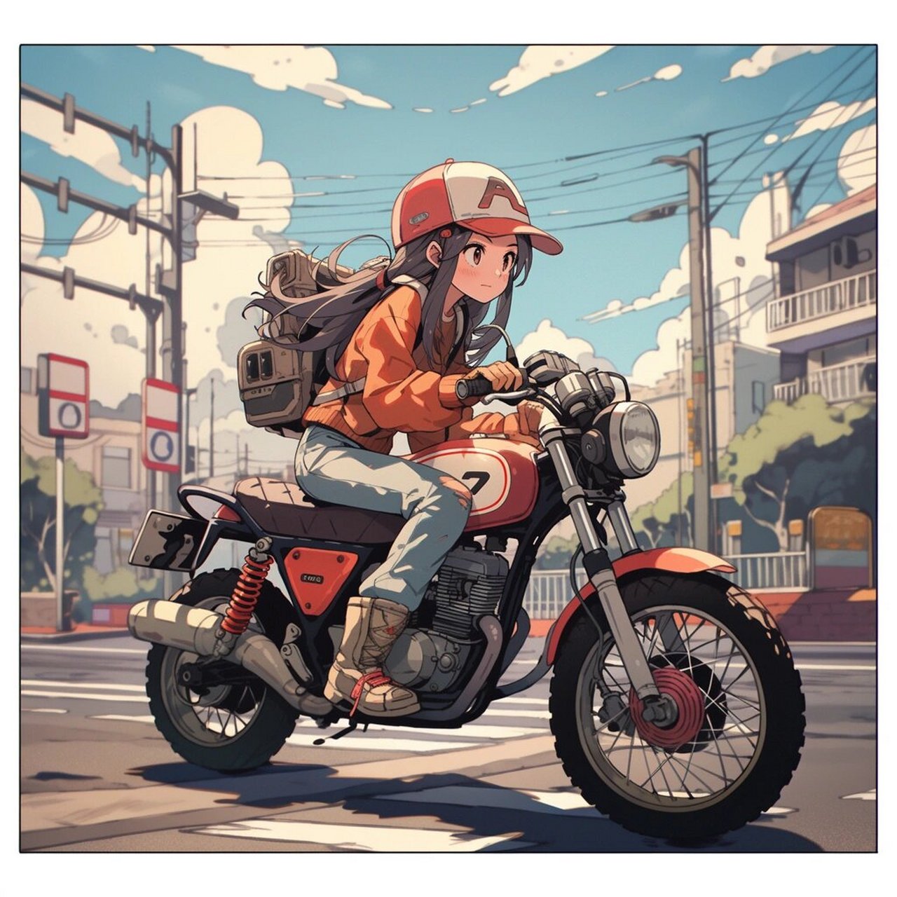 女骑手的头像,步履不停,终会相遇 #手绘头像# #微信头像