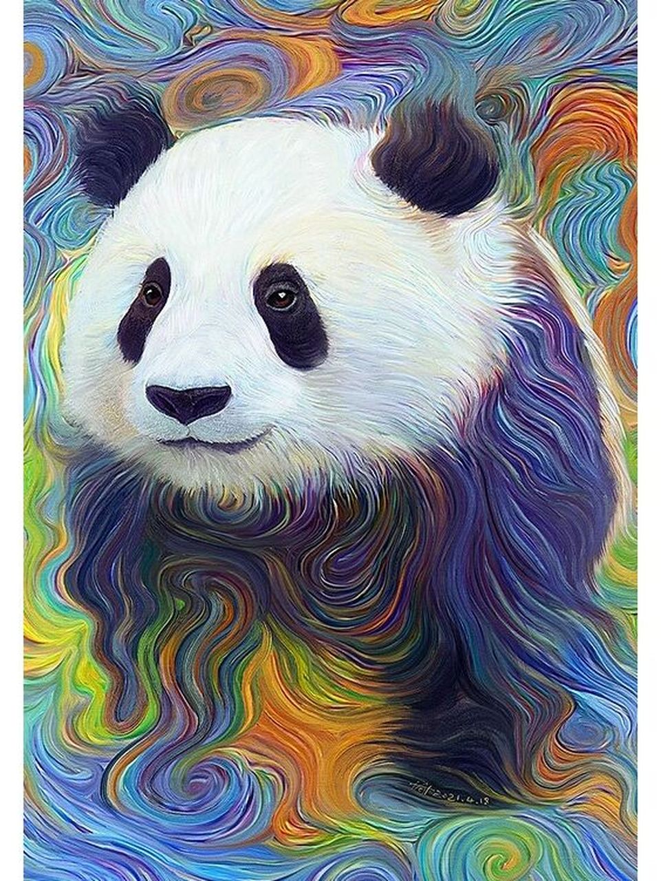 熊猫的彩色照片