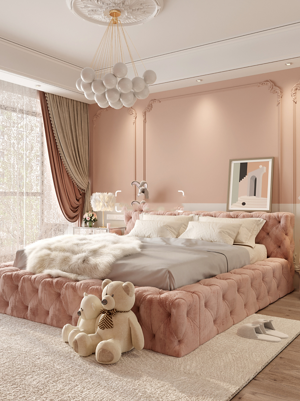 粉色仙女风卧室🌟少女心满满的房间布置 粉色系的卧室真的太太太仙