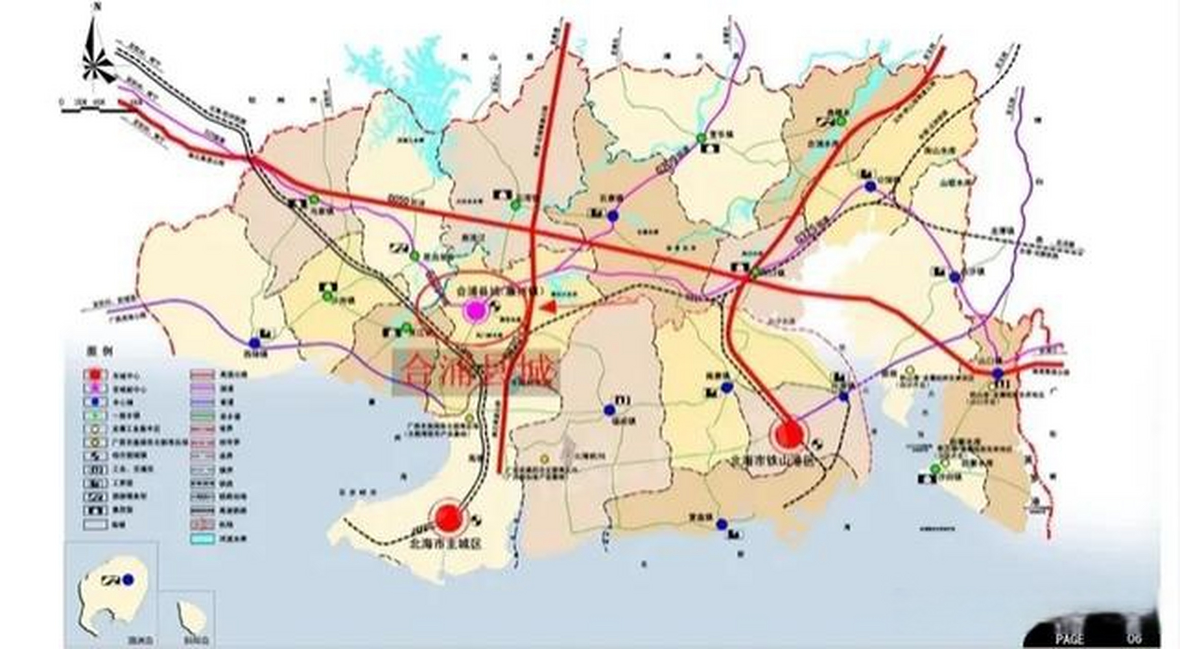 北海市城市城镇职能结构规划图