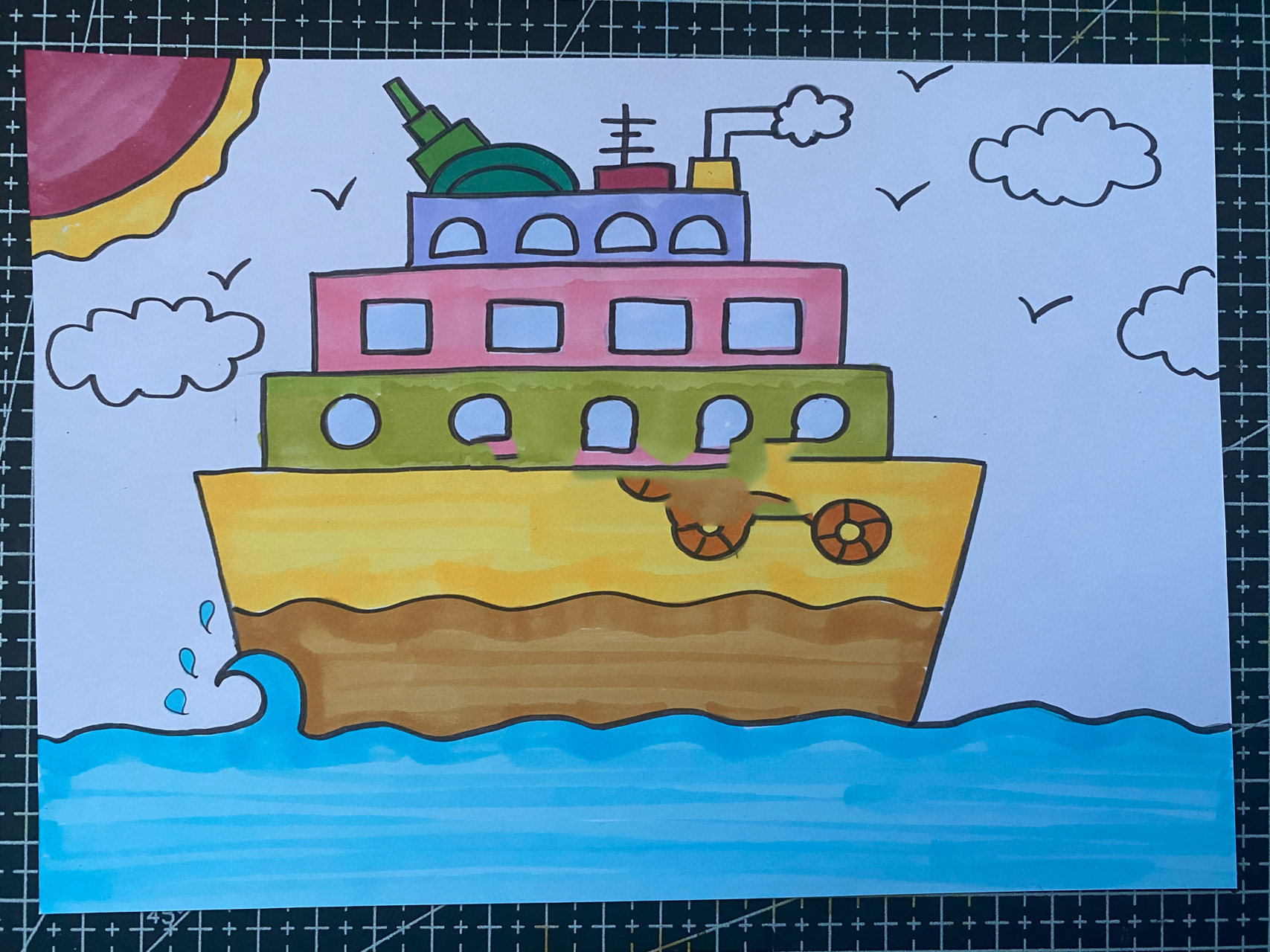 轮船儿童创意画 适合小龄段的儿童创意画