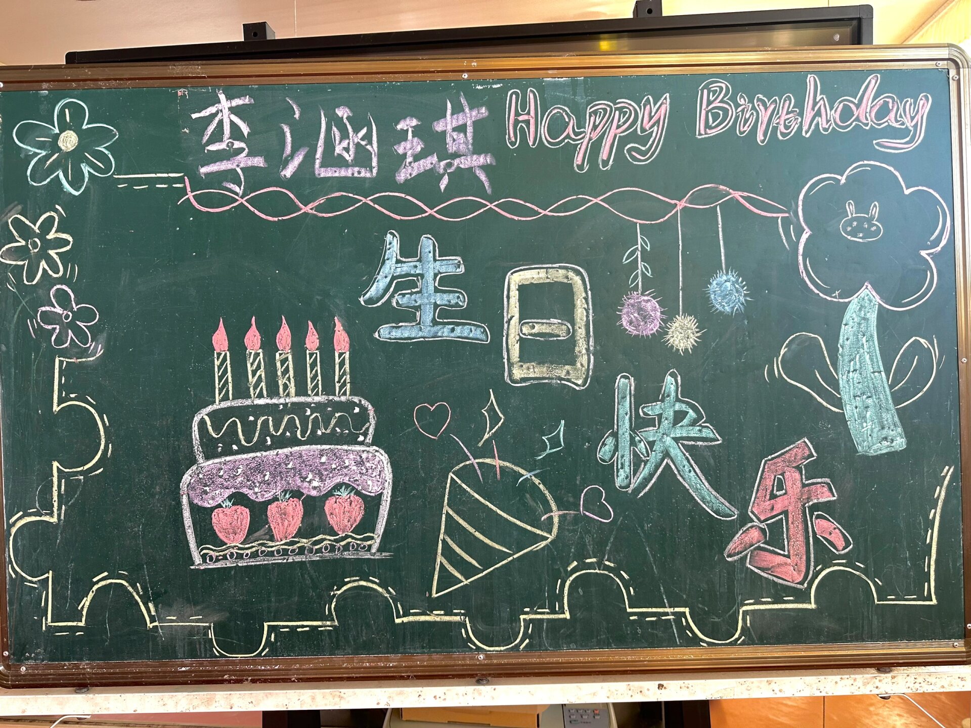 小朋友生日快乐黑板报图片