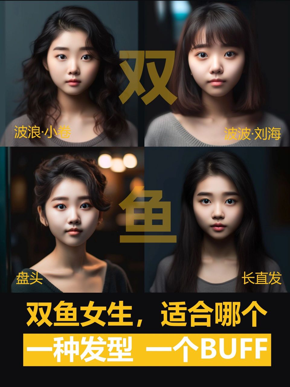 双鱼座女生,适合什么发型?看这里  适合的发型看这里.