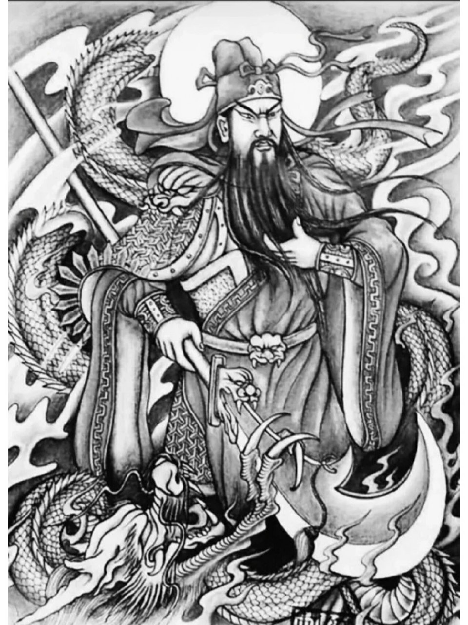 满背纹身关羽 满背纹身关羽图案