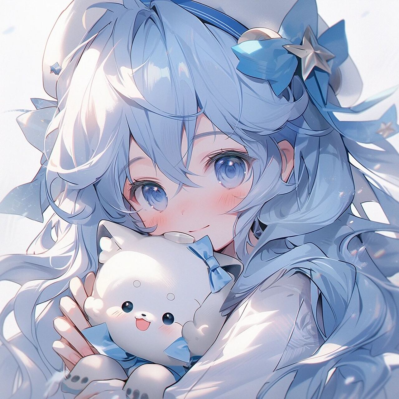 蓝色系可爱头像来咯～ #浪漫生活的记录者# #动漫女头#  #好看头像