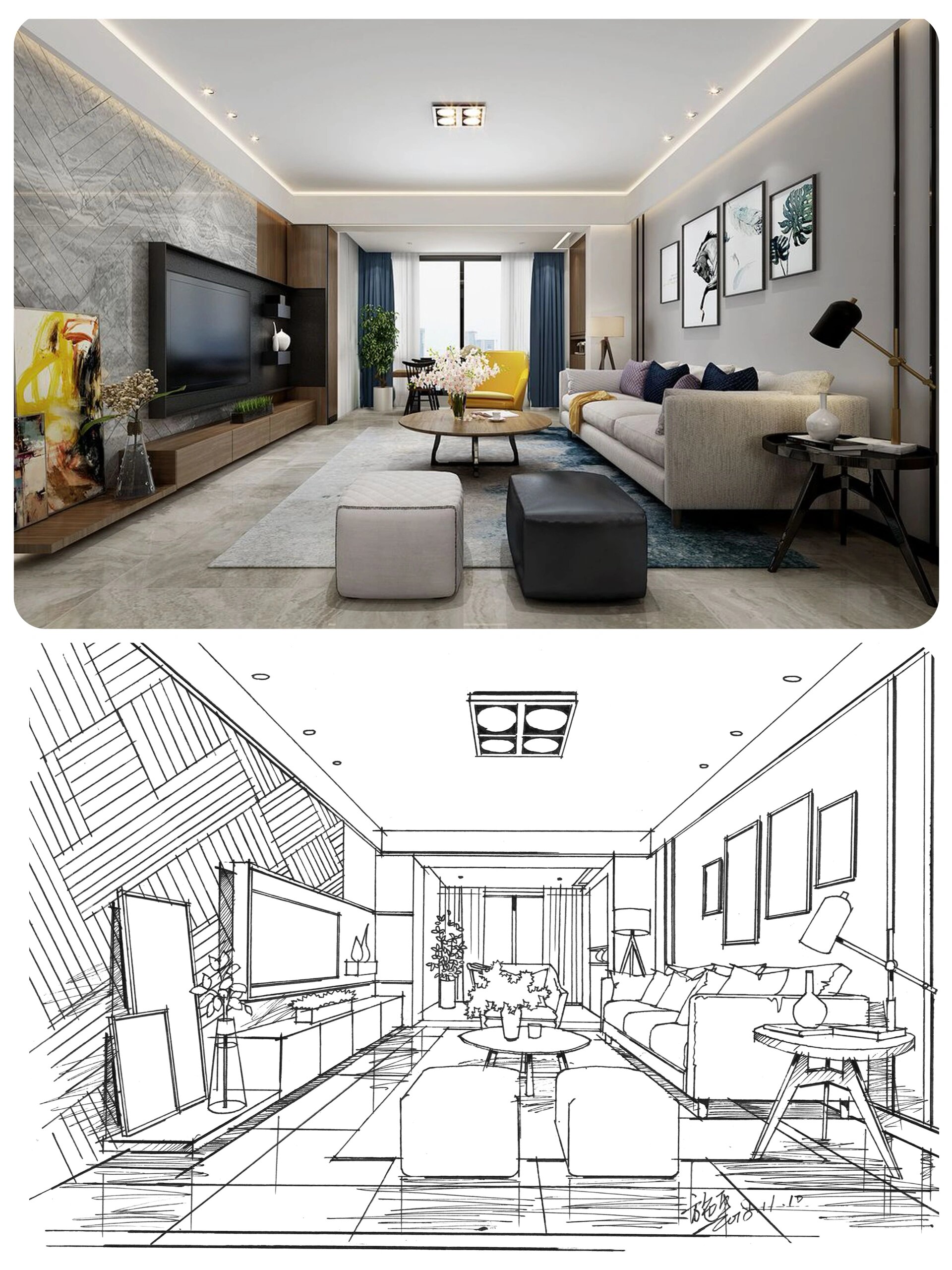 室内设计手绘,原创手绘