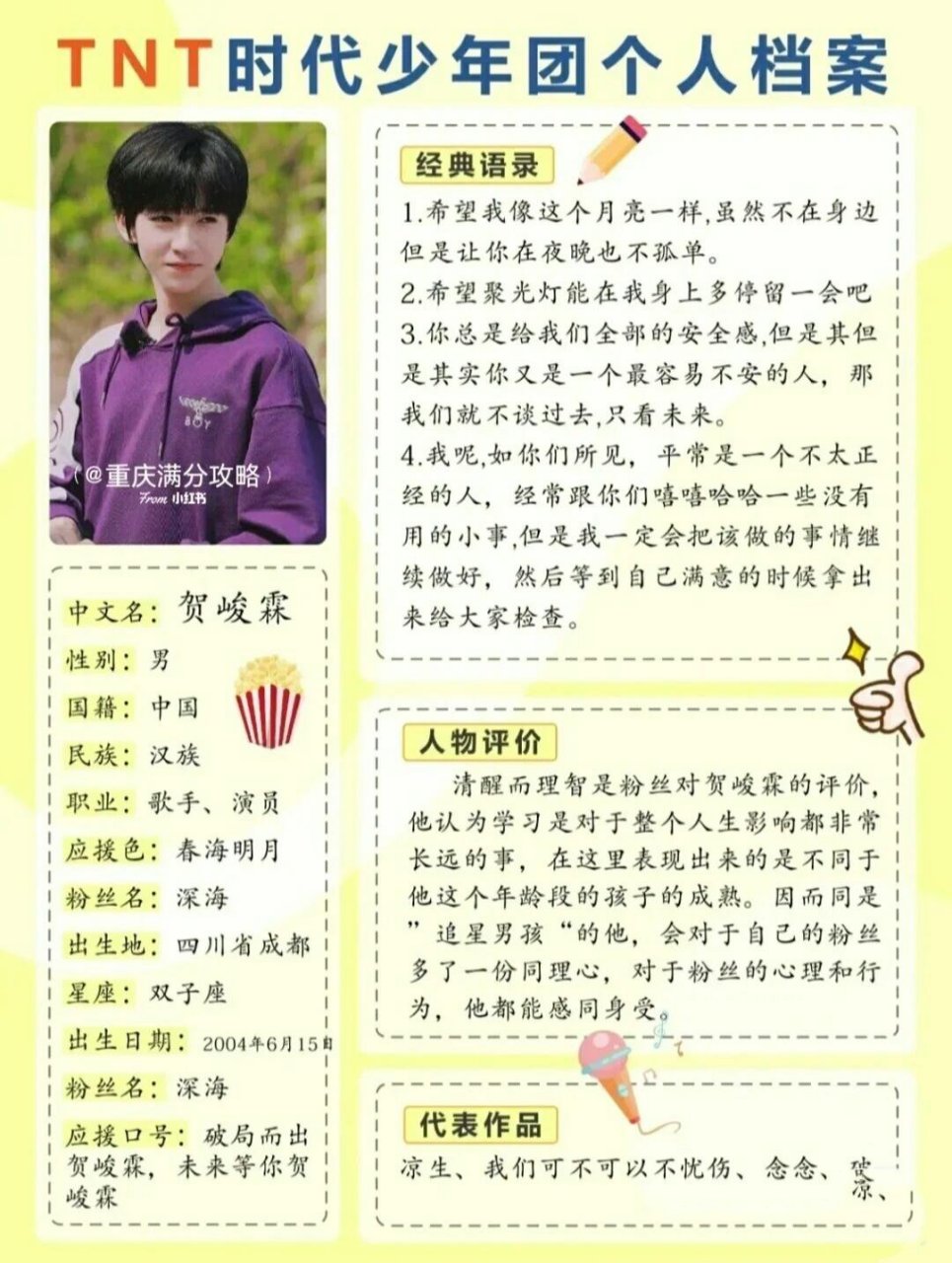 贺峻霖的个人资料