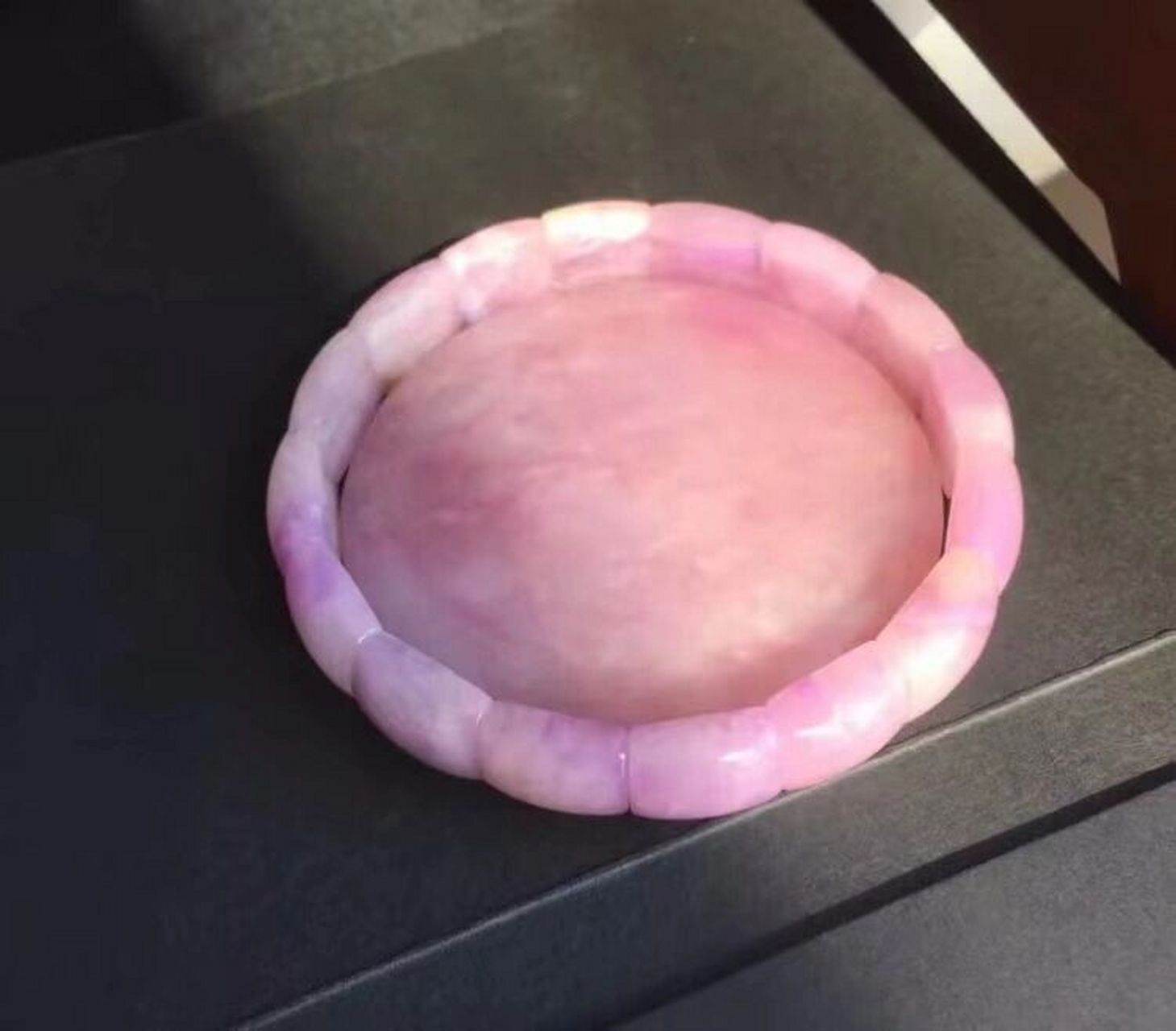 舒俱来果冻料樱花粉 舒俱来果冻料凝胶感冰种樱花粉全玉化手镯型手排