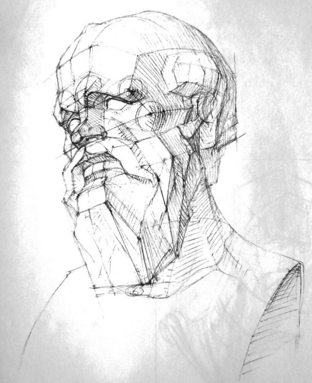 素描干货(石膏,头像及头骨体块结构)