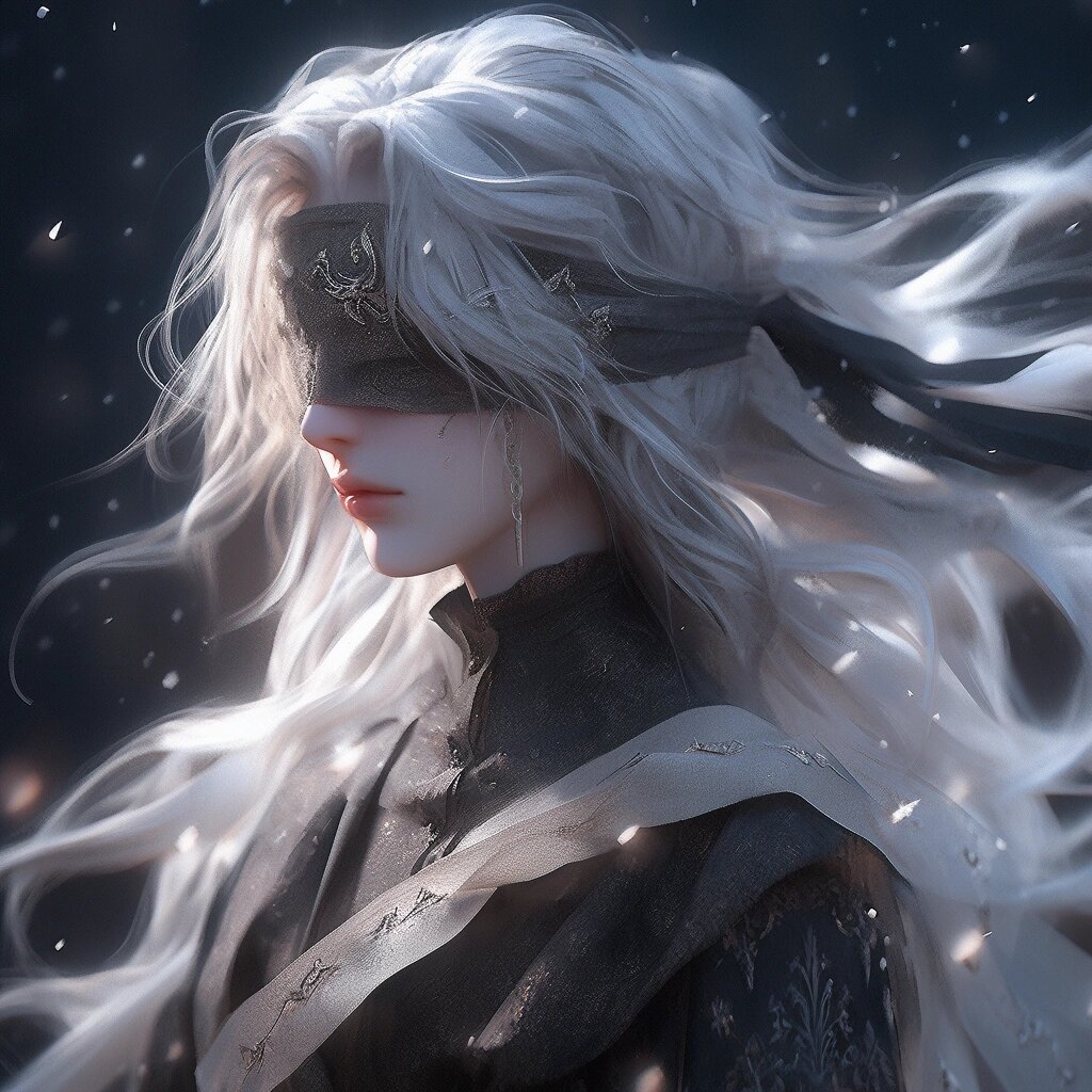 唯美的古风白发情侣头像