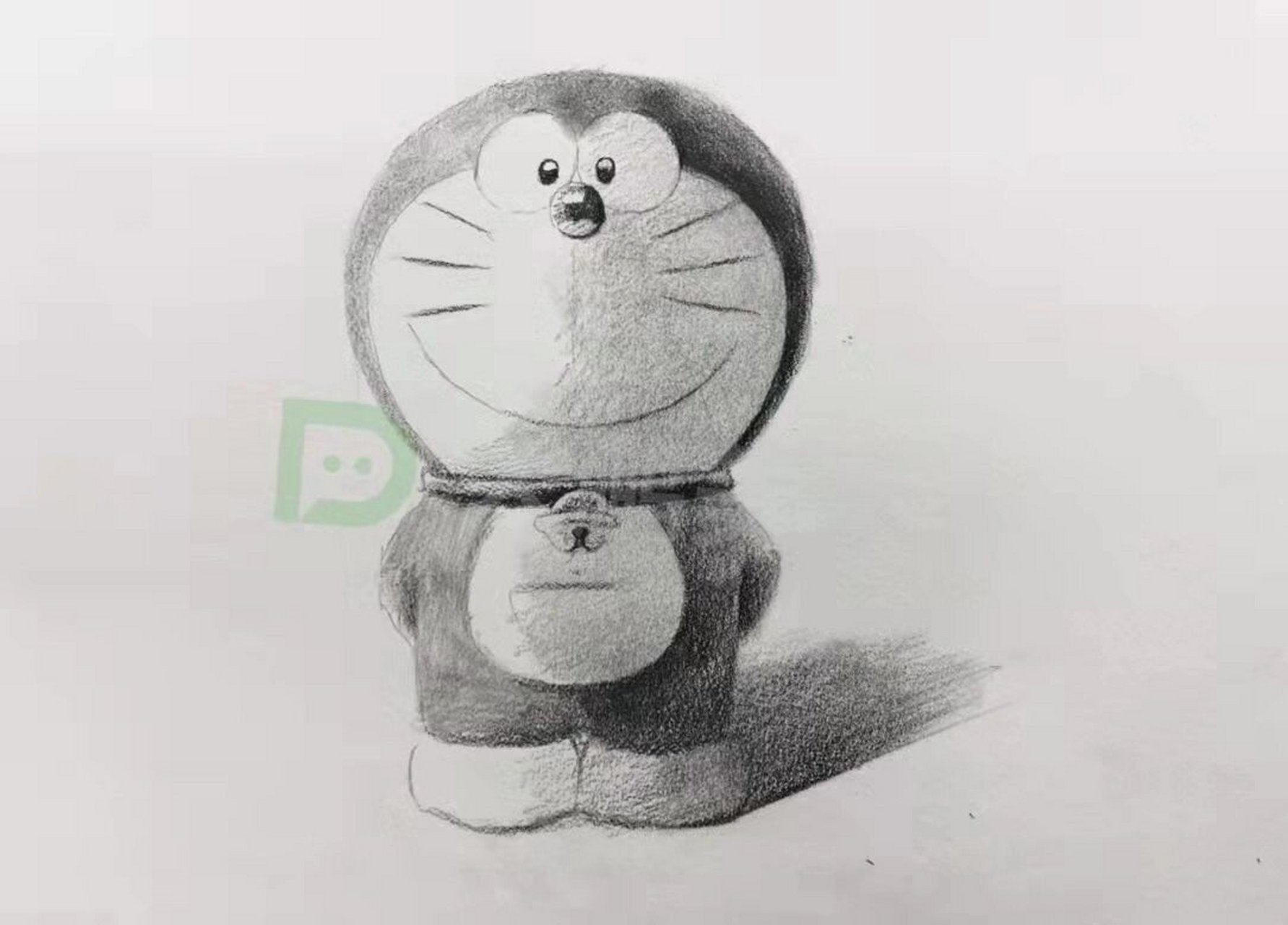 哆啦a梦:步骤图:素描 哆啦a梦