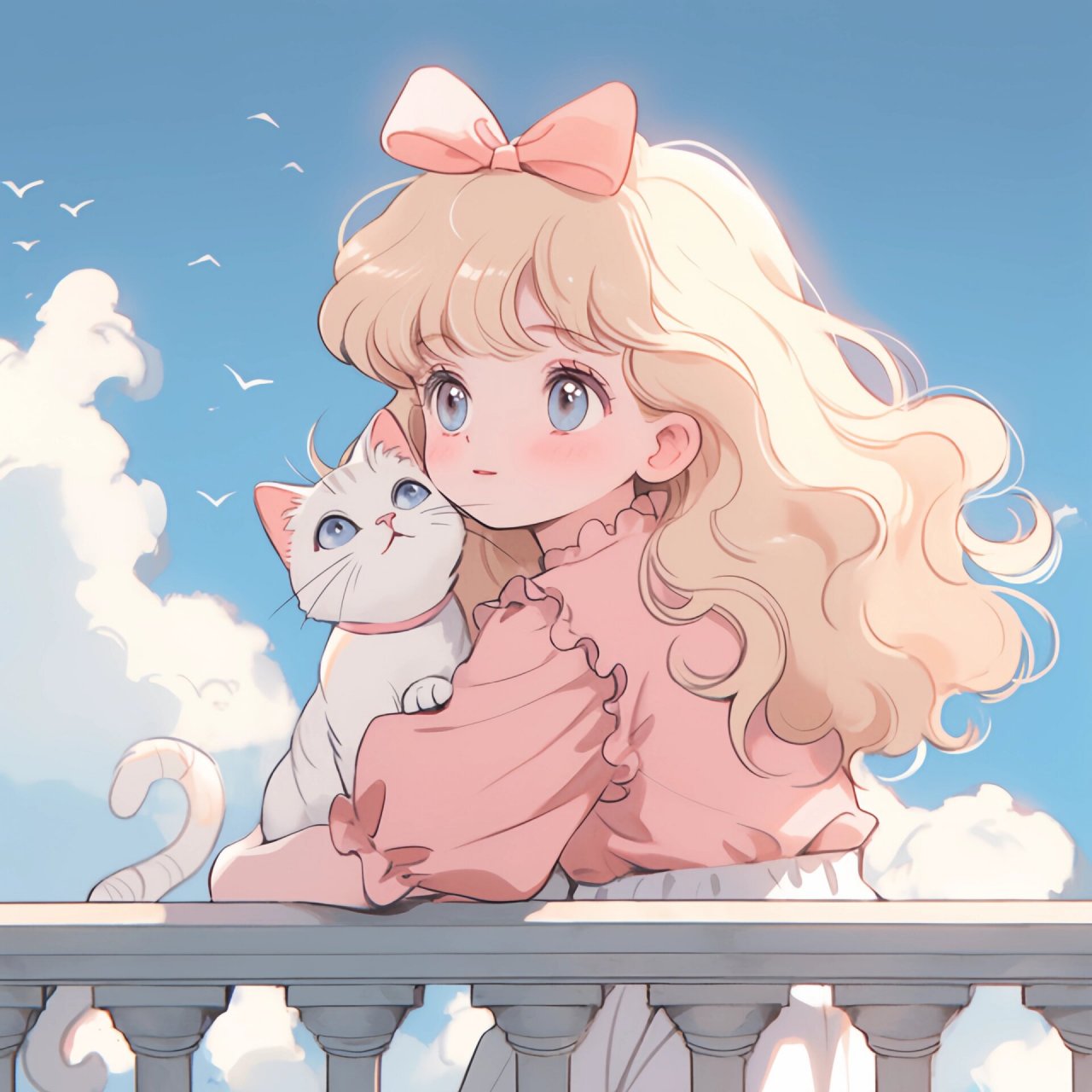 女生头像|抱着猫的女头