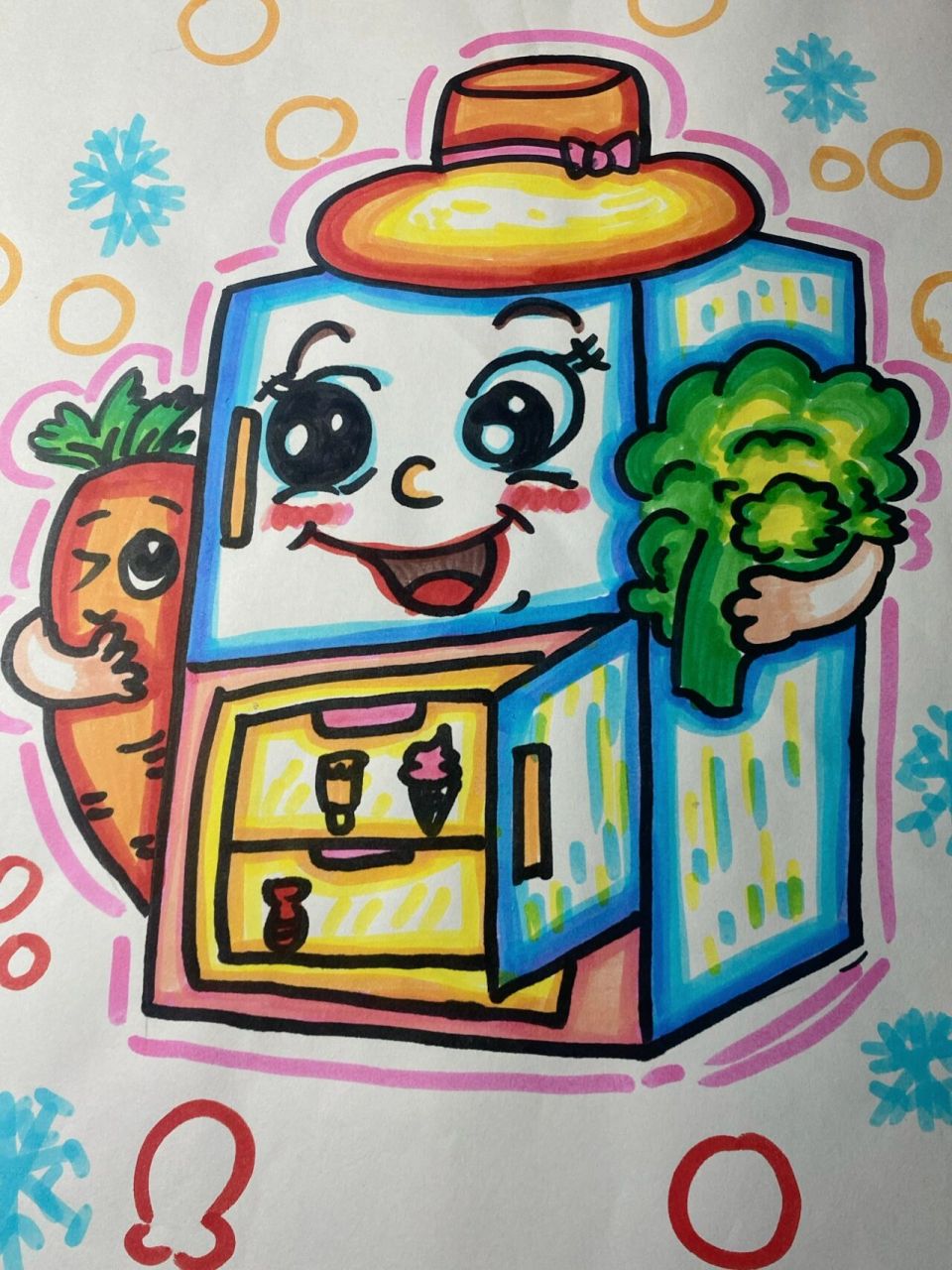 冰箱怎么画简笔画双门图片