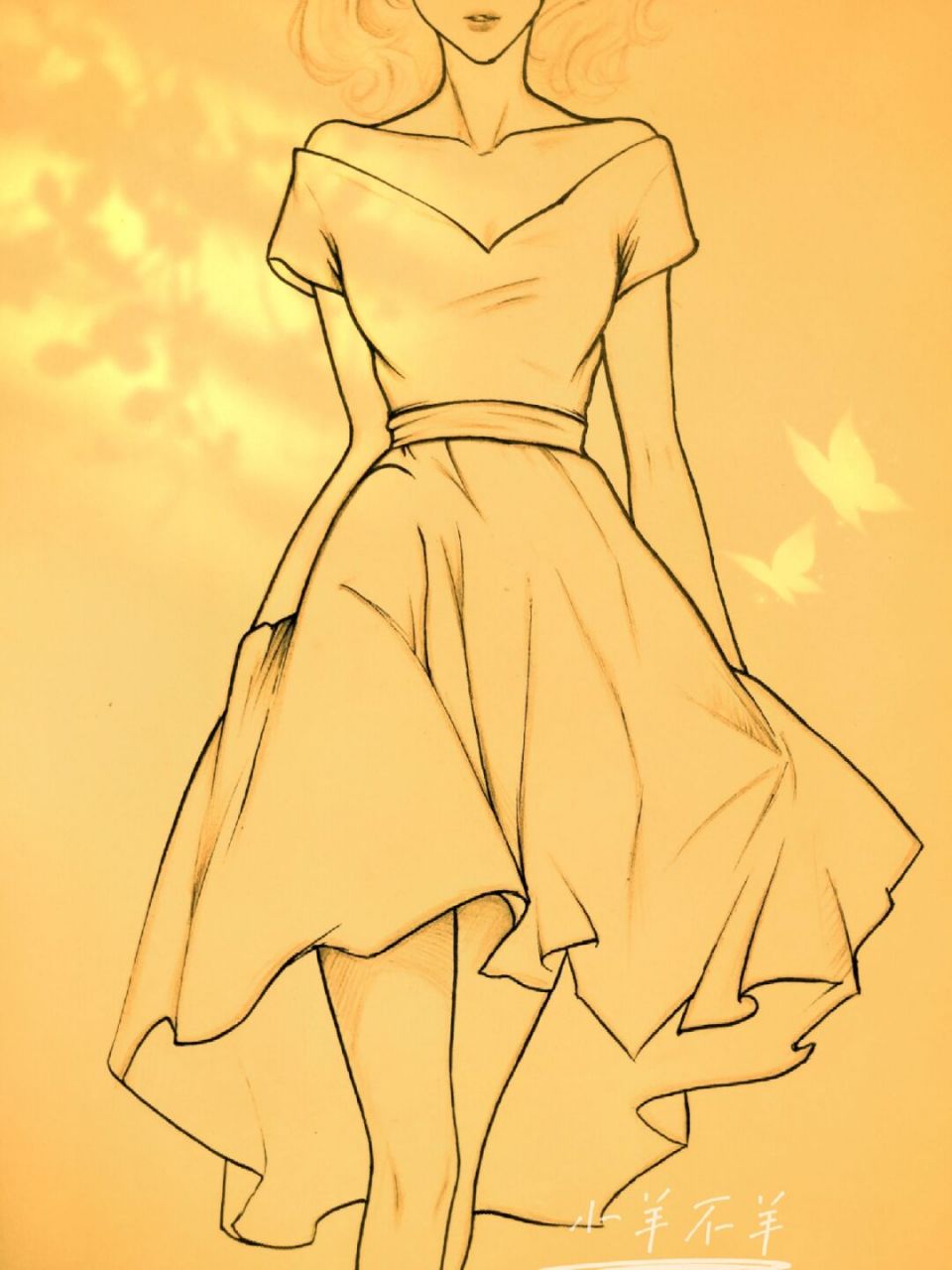 请大数据推给想自学画画的朋友们 美女简笔画74绘画过程 一起静下来