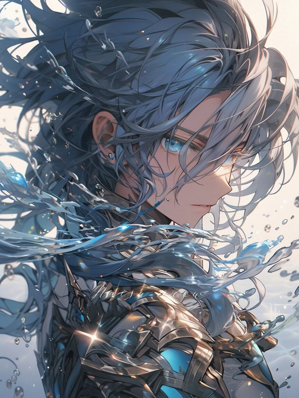 机甲战神|银发男神|坚毅勇猛男生头像 7615那个男人的降临引起