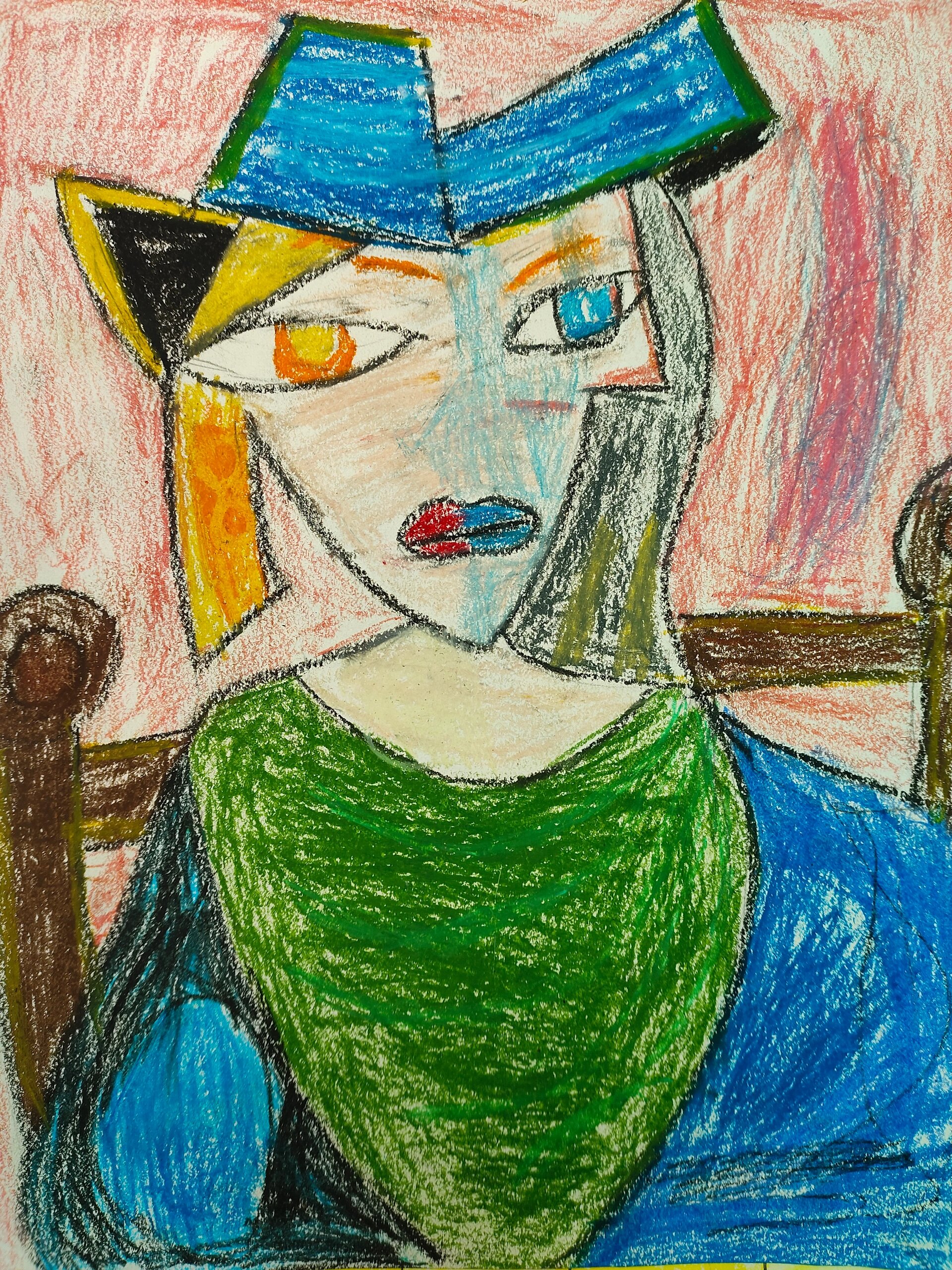 五年级下册第1课《巨匠童心》学生作业 《巨匠童心》--毕加索立体主义