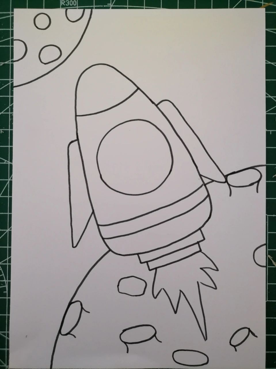 第666马克笔儿童画《火箭》