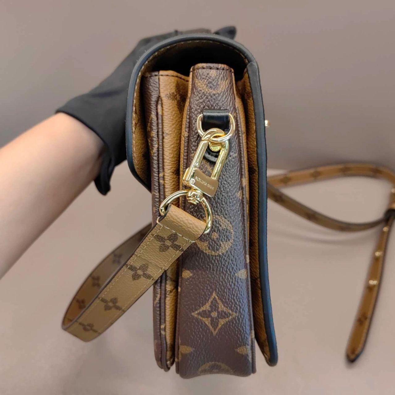 今日到货lv 拼色老花邮差包 今日新收包一个 路易威登 lv 焦糖拼色