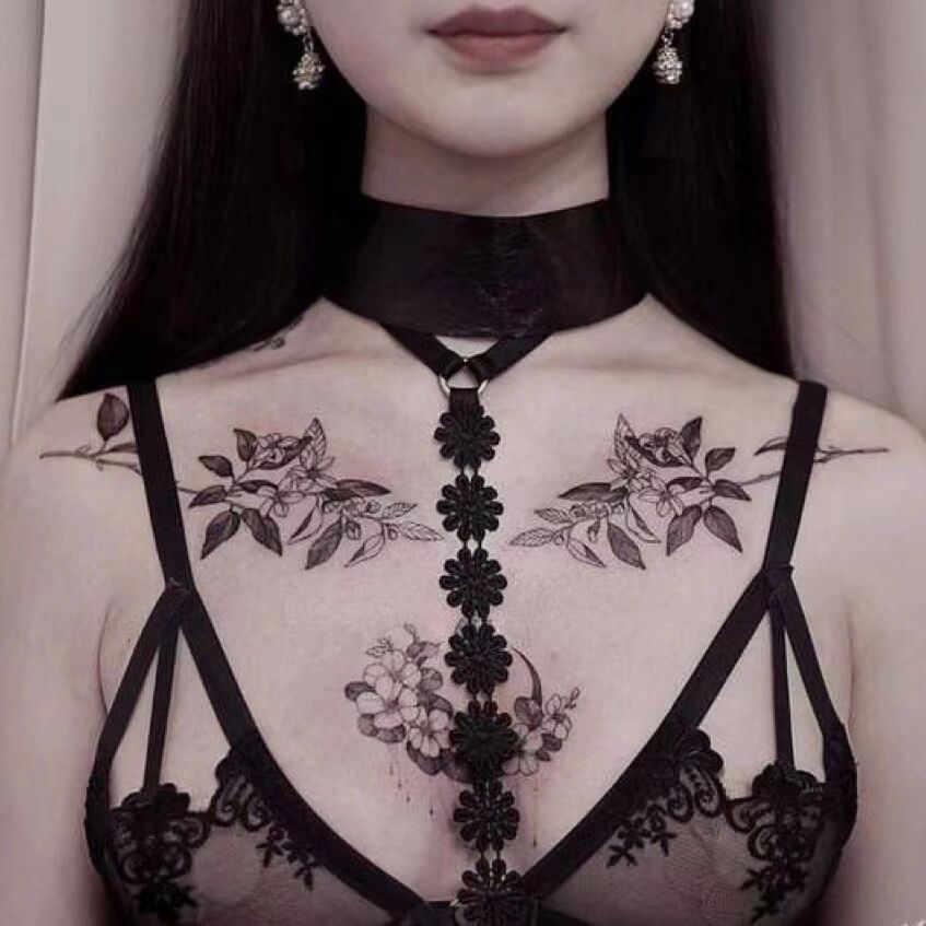 纹身分享/胸部纹身素材.@草莓牛奶味的泡泡的动态