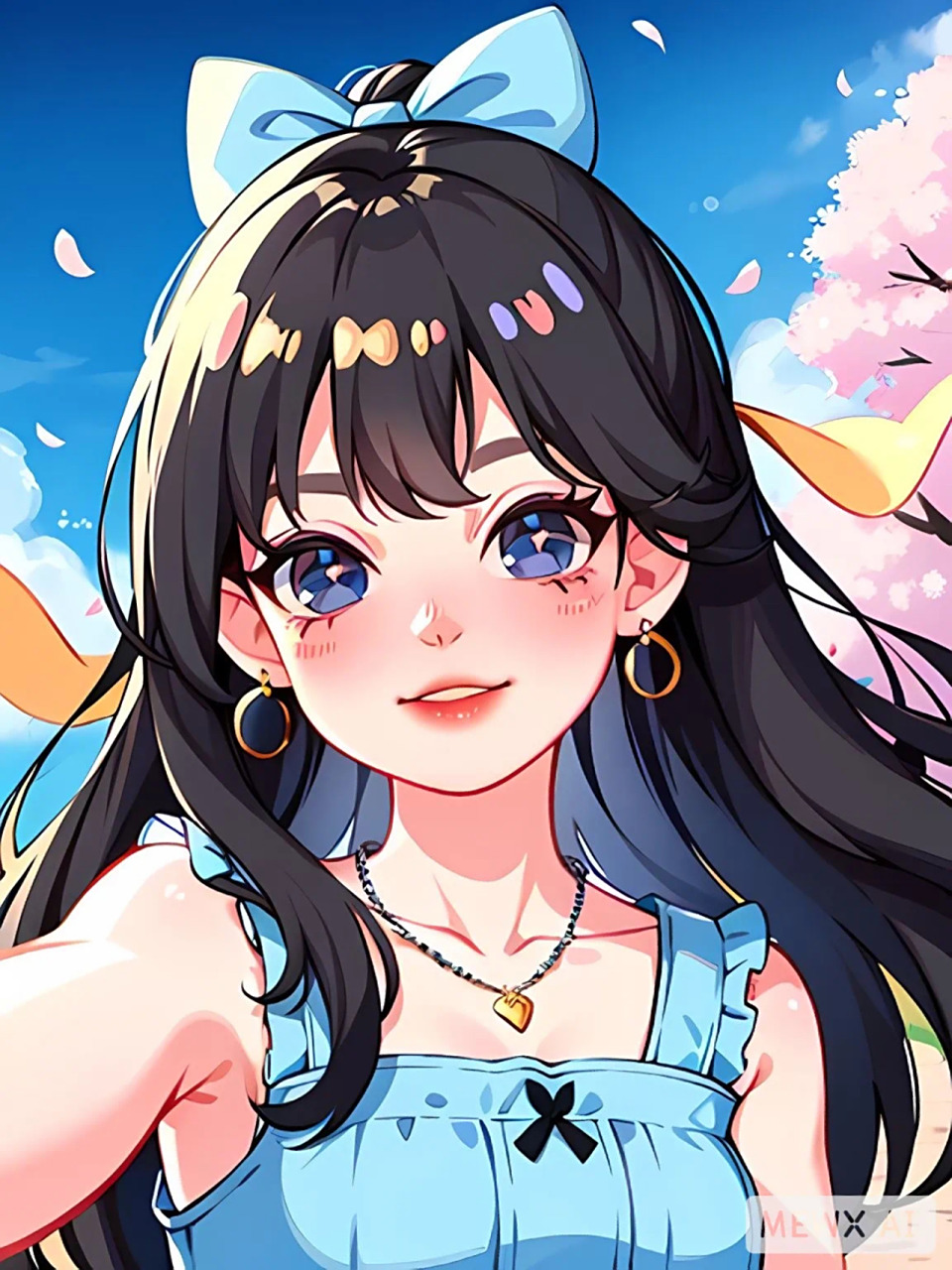 风格插画 | ai插画动漫少女    第一张关键词棕色头发,棕色长发,微