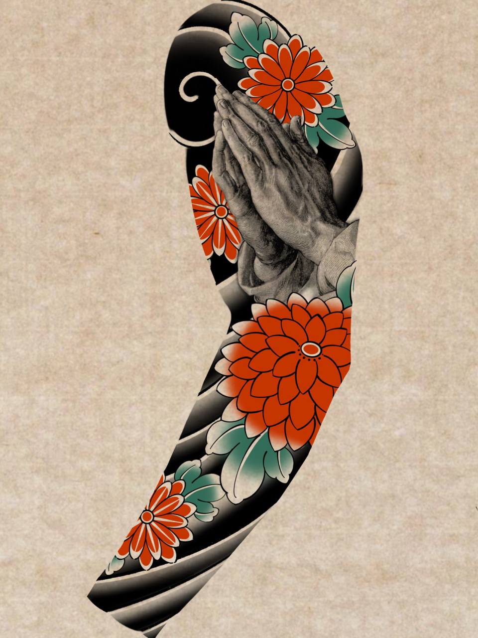 菊花纹身手稿 手臂图片