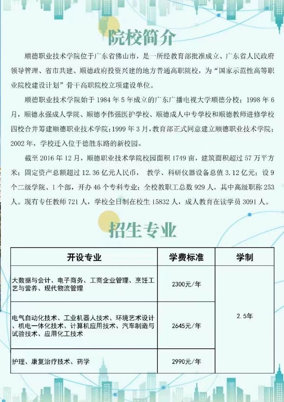 順德職業技術學院2023年成人高考招生簡章 73順德職業技術學院 院校