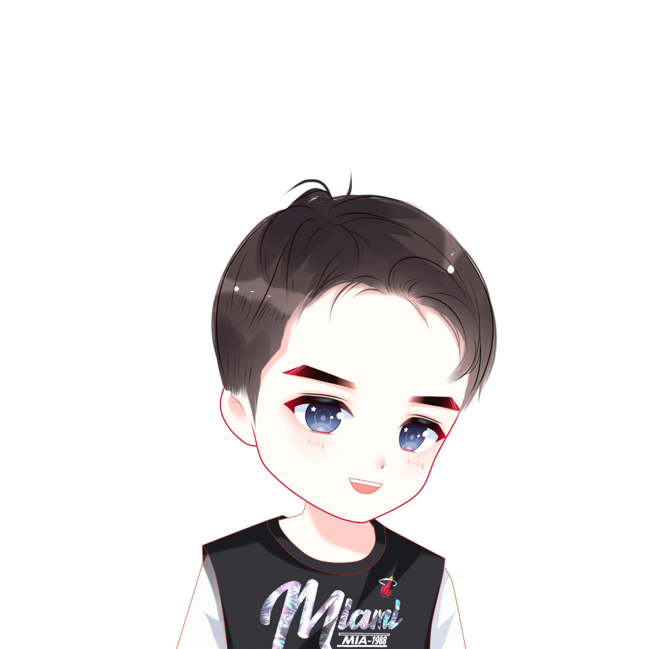 帅气的男生卡通头像 q版头像 男生手绘头像可爱卡通头像