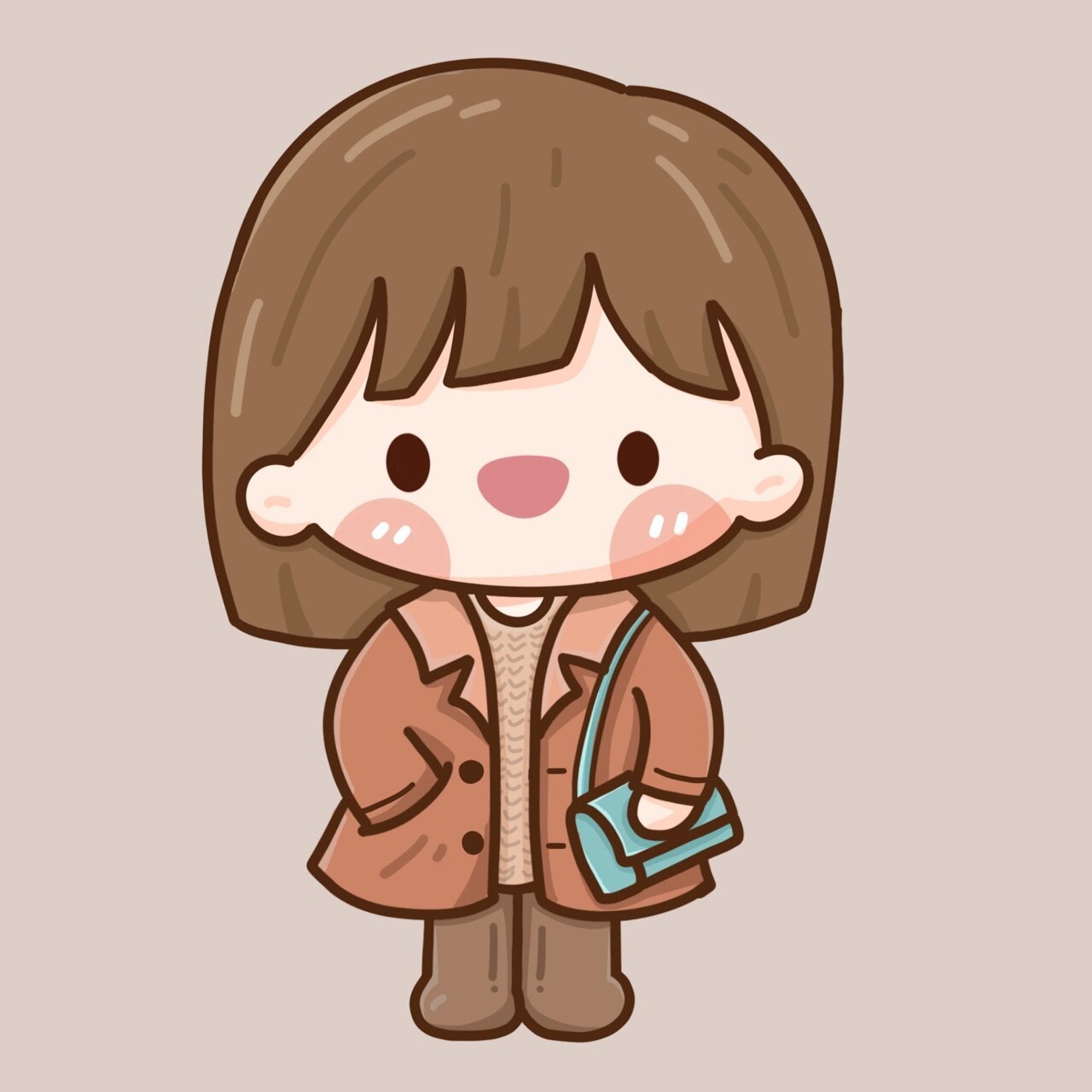 原创卡通头像|朵拉的冬季复古风穿搭来啦! 分享朵拉小可爱的日常穿搭