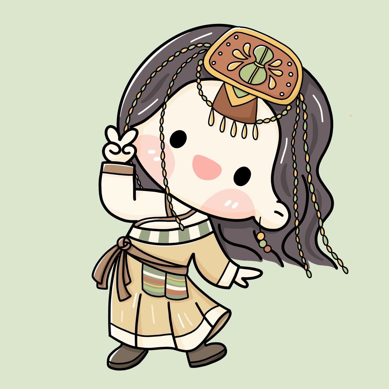 原创复古民族风女生头像 今天的朵拉是甜系民族风女孩