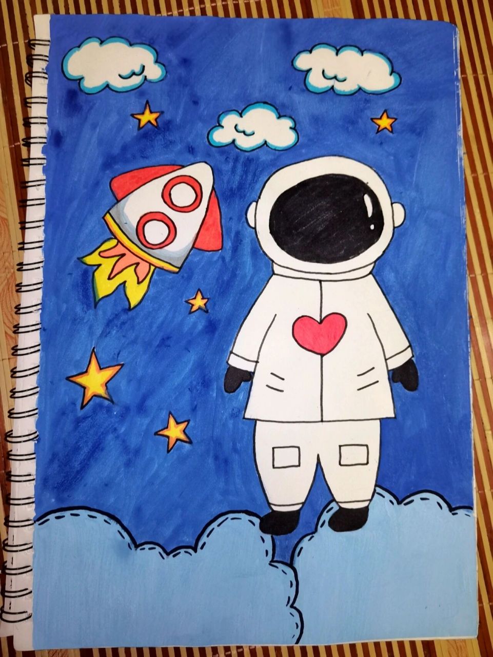 漫游太空儿童画一等奖图片
