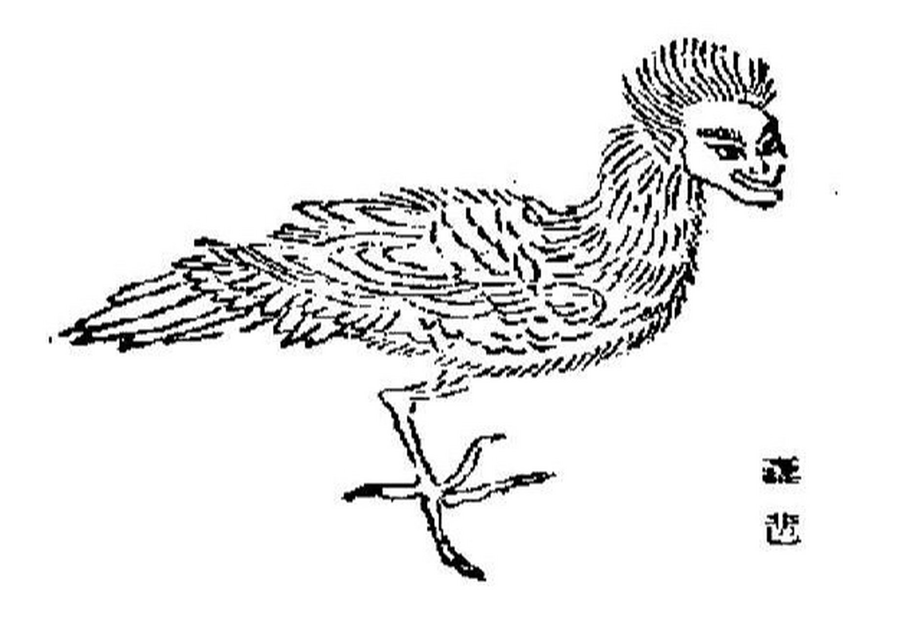 《山海经》异兽之橐【上非下巴】 🍀原文:有鸟焉,其状如枭,人面而一