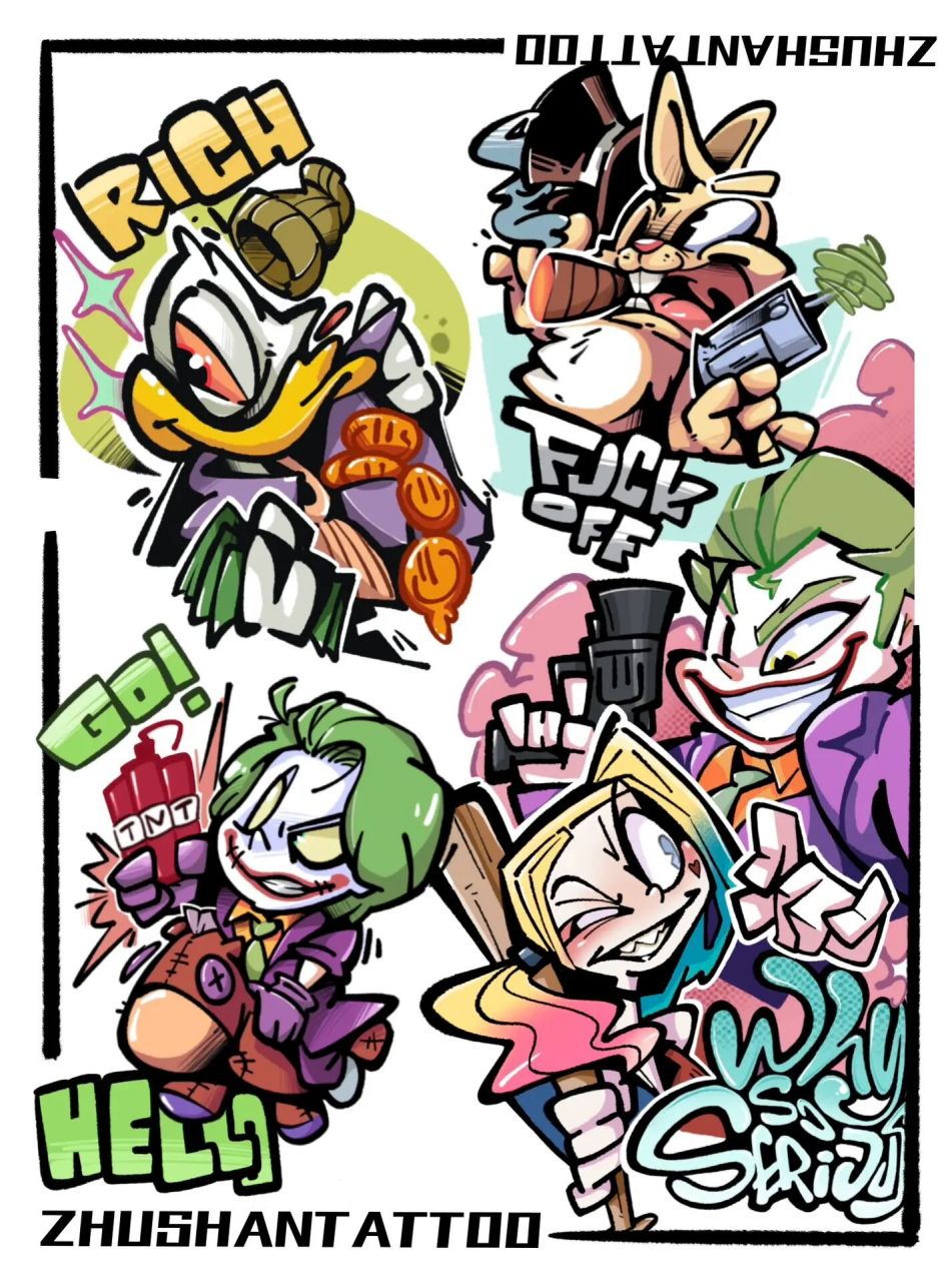 new school tattoo 原创纹身图案  7715现稿可选 95原创设计