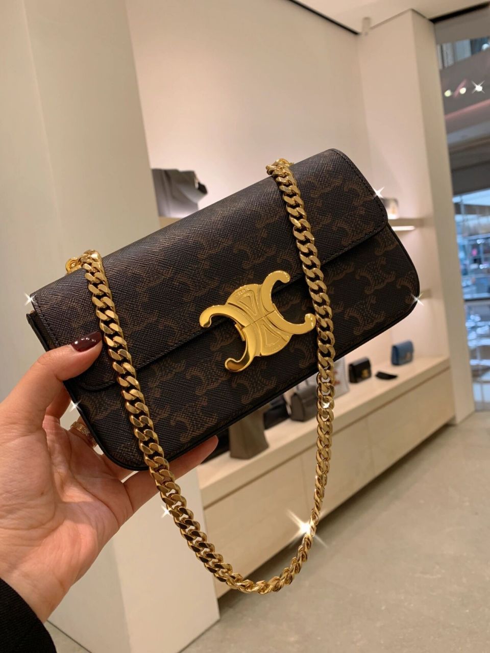 celine链条凯旋门腋下包 最新款包包