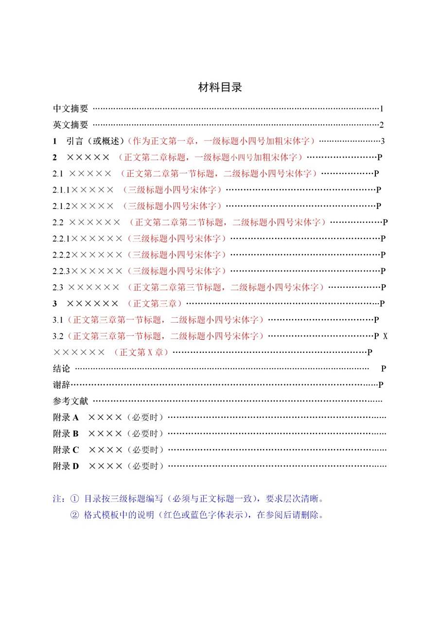 毕业论文目录格式模板来啦～需要的小伙伴们赶紧码住