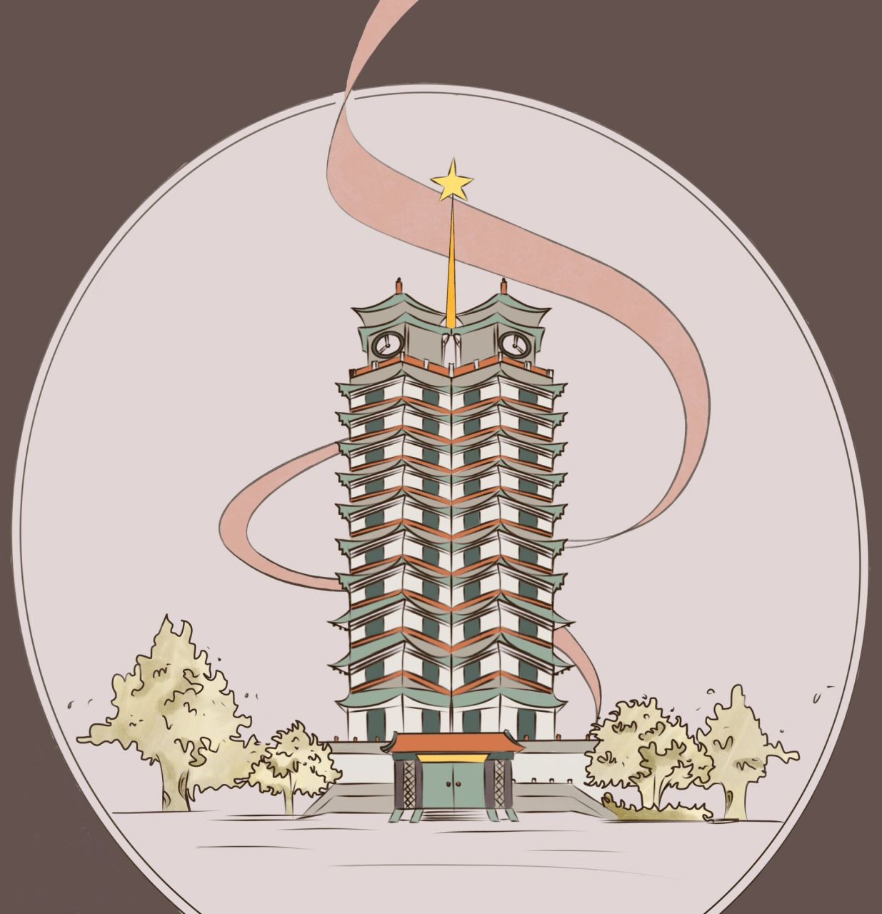 画了一个郑州地标——二七塔   听爷爷奶奶说,她们年轻的时候,二七塔