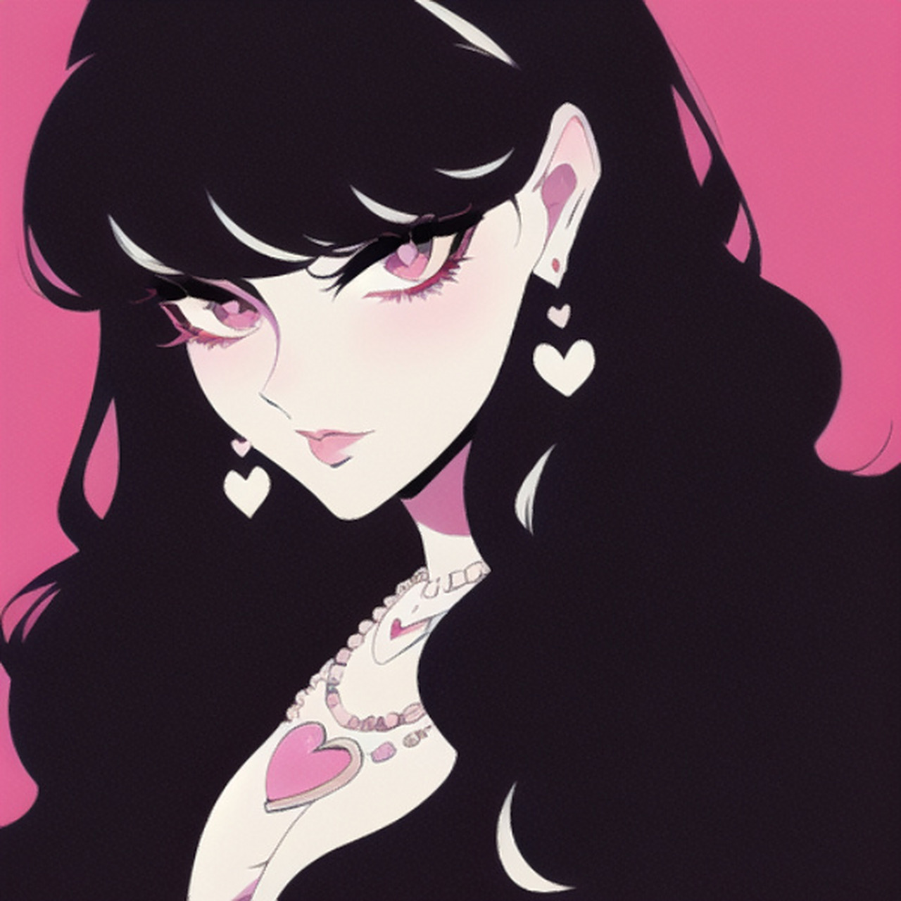 【ai绘图】女生头像|黑发 卷发 心| 关键词都在最后一张图.