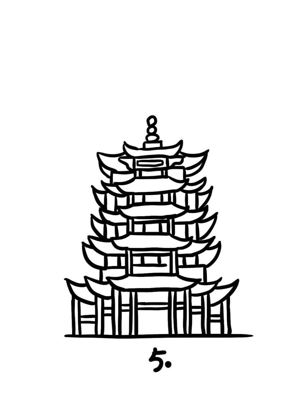 武汉代表性建筑简笔画图片